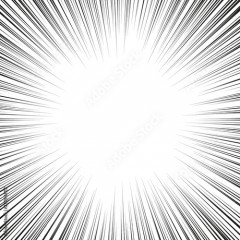 Graphic Explosion with Speed Lines. Comic Book Design Element. Retro comic style background with sun rays. Vector Illustration.
