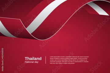 Happy national day of Thailand. Creative waving flag banner background. Greeting patriotic nation vector