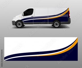 cargo van wrap vector, Graphic abstract stripe designs for wrap branding vehicle