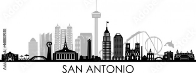 San Antonio Texas USA City Skyline Vector 