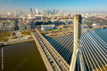 Warszawa, panorama miasta z okolic mostu Świętokrzyskiego