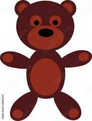 vector illustration of an isolated brown teddy bear