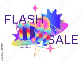 Flash sale promotion. Sale badge banner design