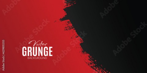 Vector Red and black grunge brush stroke banner new background