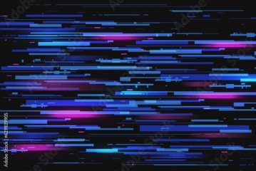 Colorfull Glitch Noise background. Symbol of cyberpunk, hacker attack. Modern design, technological error. Vector Illustration 