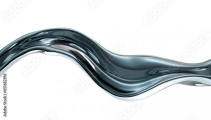 Abstract silver gradient background. Flow chrome liquid metal waves.