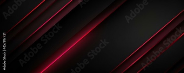 3D glowing red techno textured line on black background. Modern graphic design element. minimalistic future style concept for banner. poster. generative AI