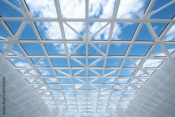 Simple fractal skylight pattern for brightening building facade. Generative AI