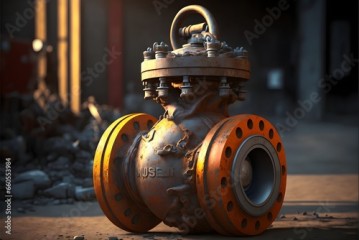 realistic photo ball valve casting in foundry ultra realistic 4k 