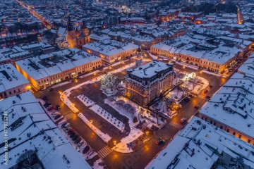 Centrum miasta zimą