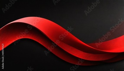 red glowing abstract color gradient wave shape on black grainy background copy space minimal wide banner web header cover poster design