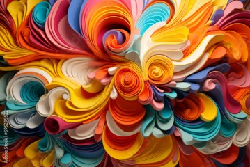 Abstract 3d colorful paper waves