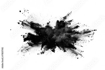 Abstract black in splash, paint, brush strokes, stain grunge isolated on background, Japanese style