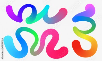 Wavy shape with gradient colors on white background. Vector illustration.